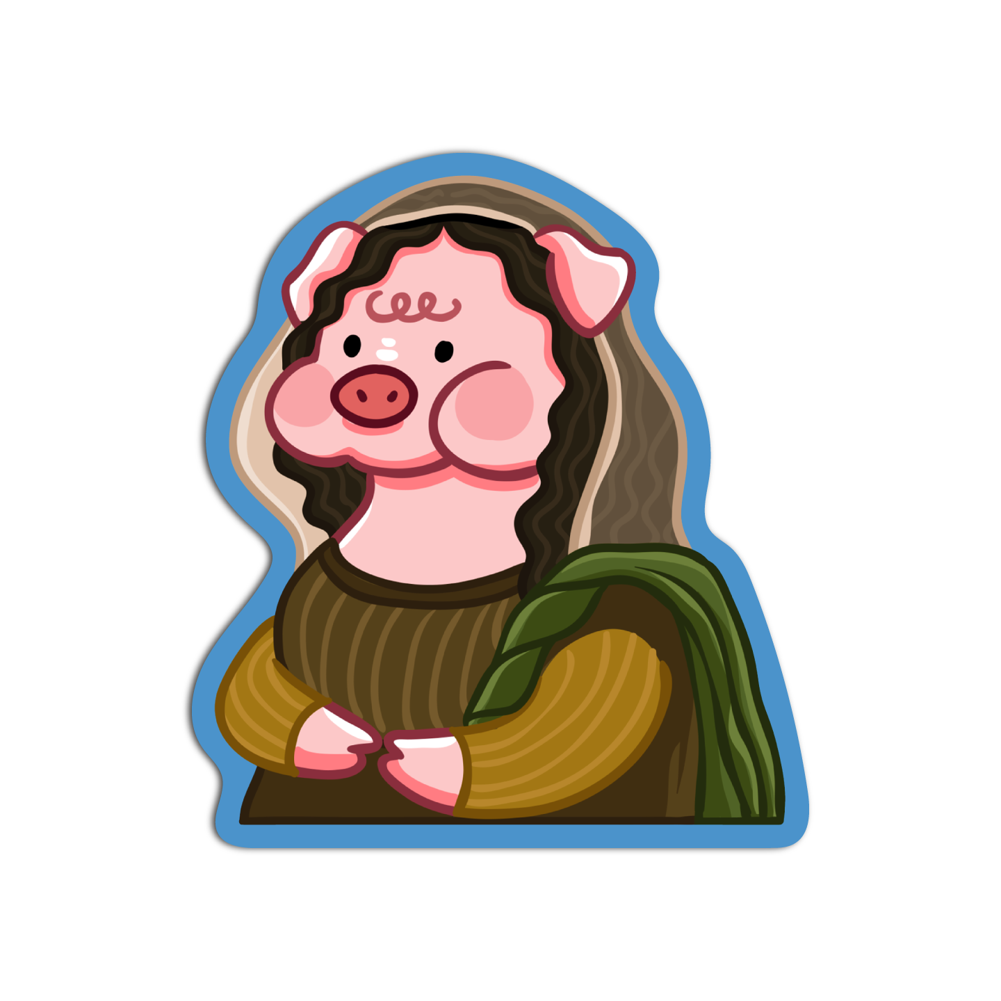 Pig Monalisa Cute Pigs Sticker