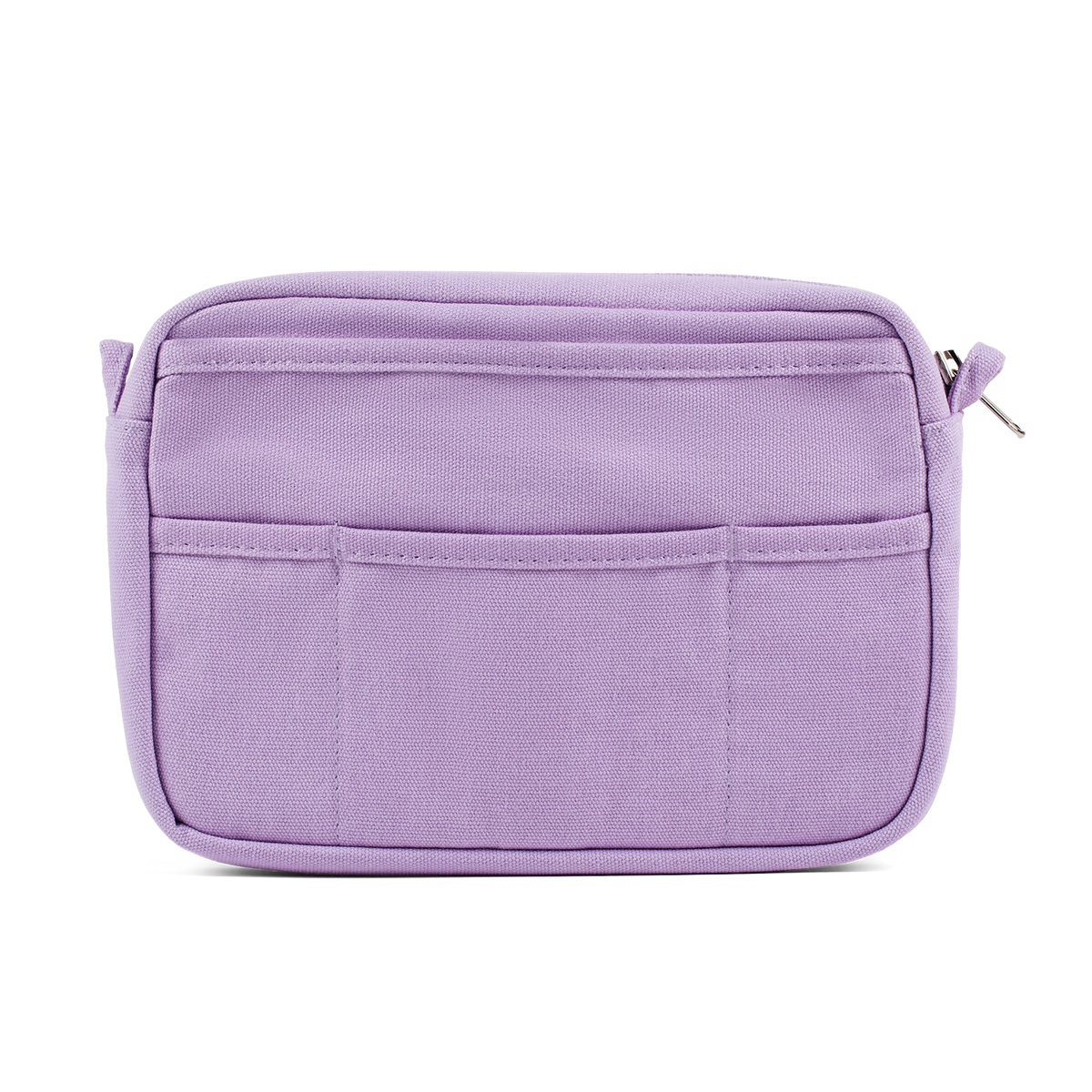Purple travel organizer bag on a white background