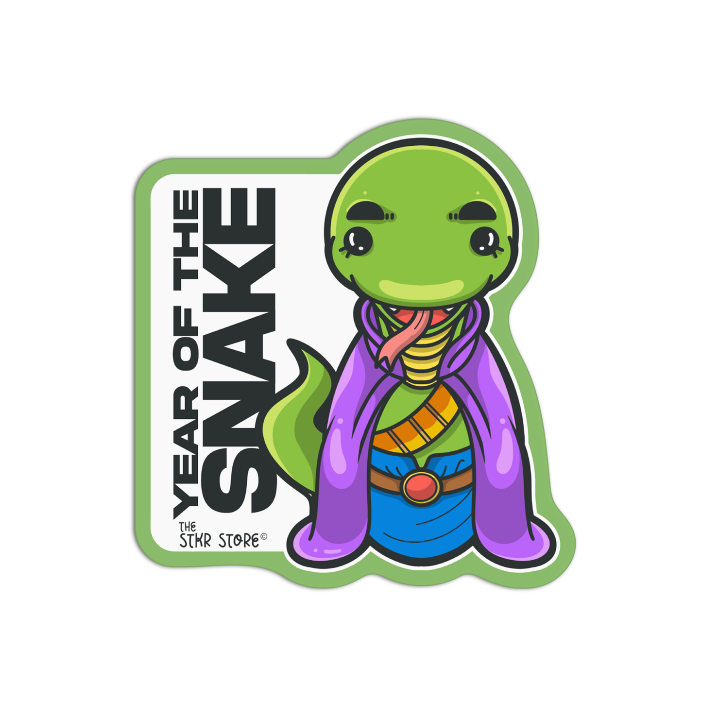 Year of the Snake Zodiac Sign Cyberpunk Sticker