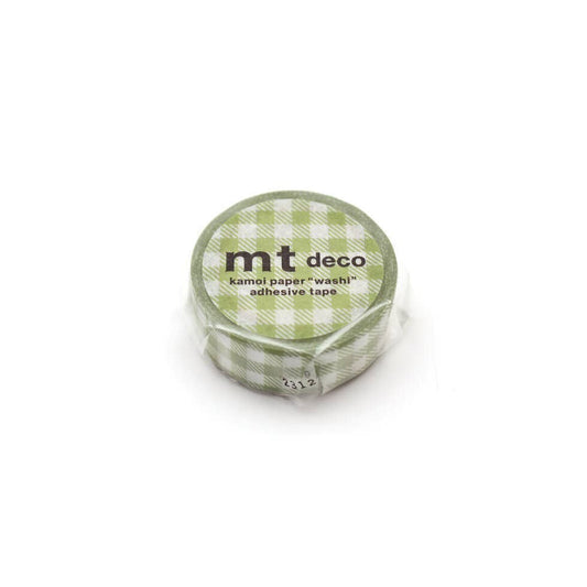 15mm stripe checkered light moss green