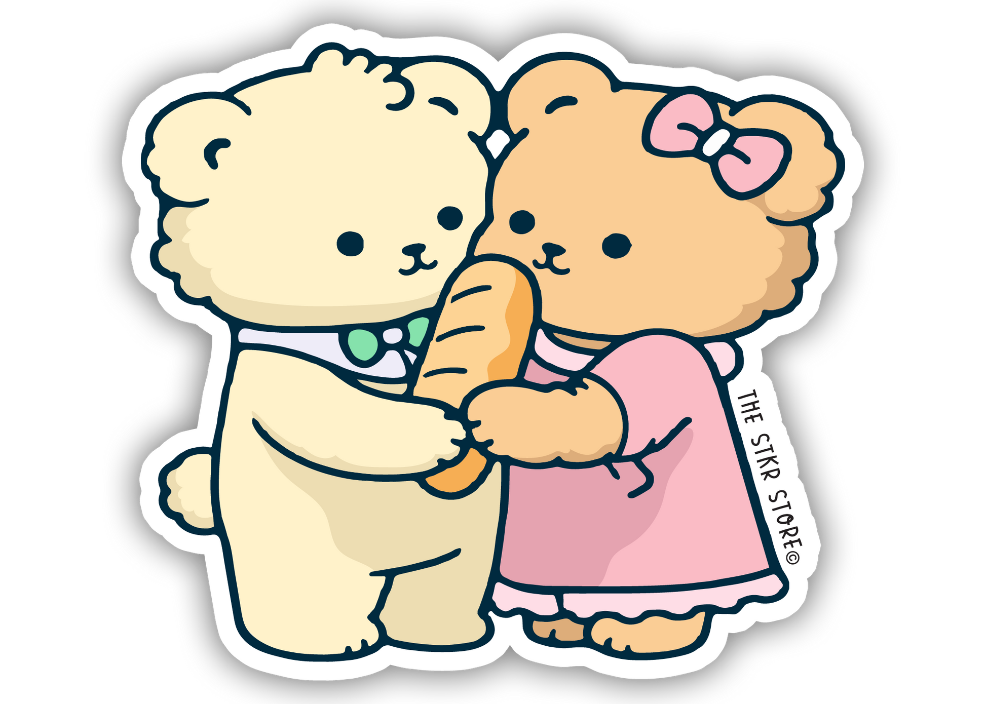 Bread-Sharing Bears - Cute Baking Animal Sticker - The Stkr Store