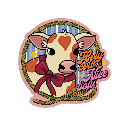 Holy Cow Nice Bow Coquette Textured Stickers