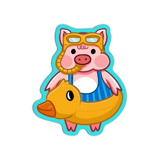Pig Swimming Cute Pigs Sticker