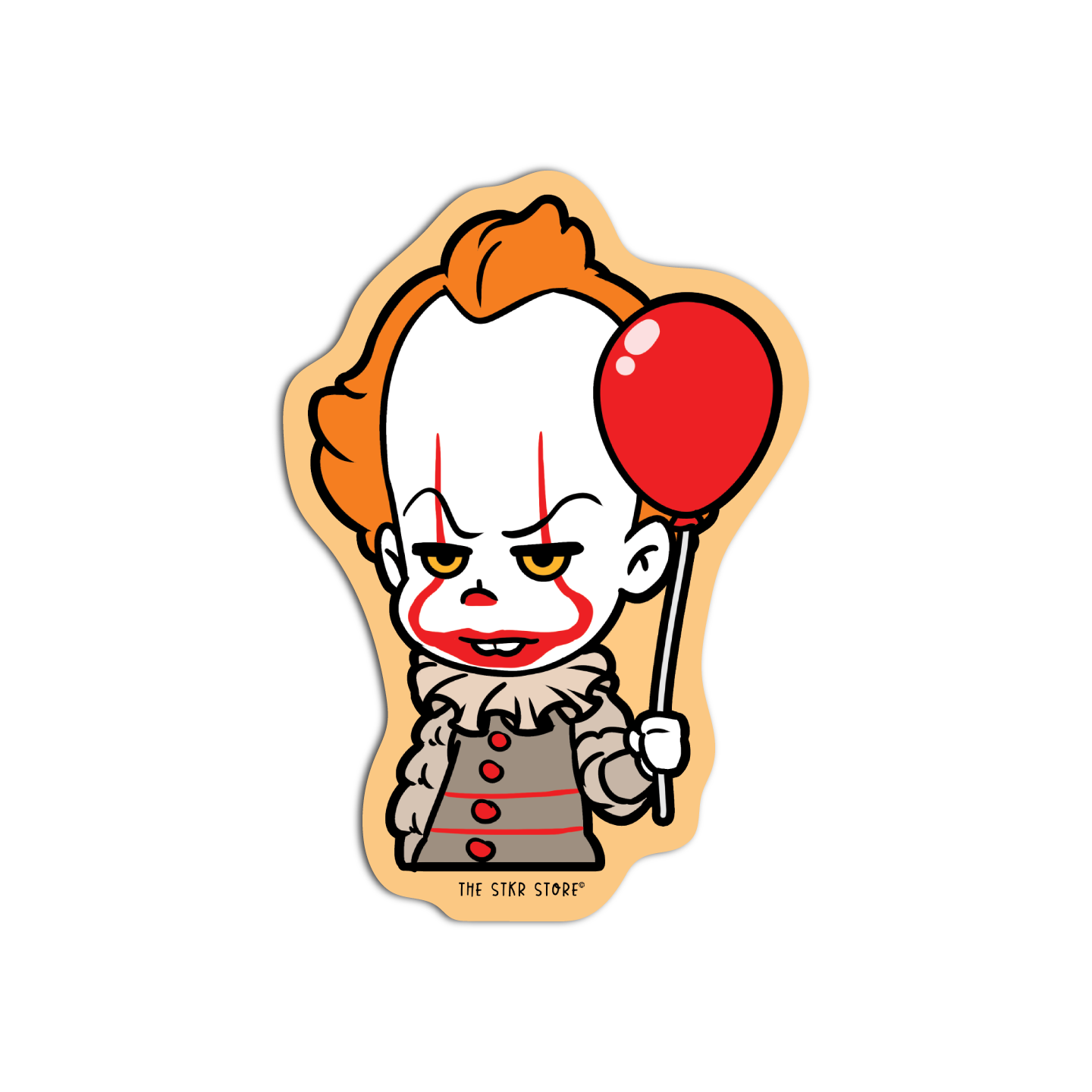 Clown with Red Balloon Horror Sticker