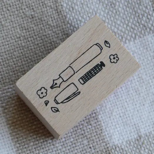 Fountain Pen Wooden Stamp