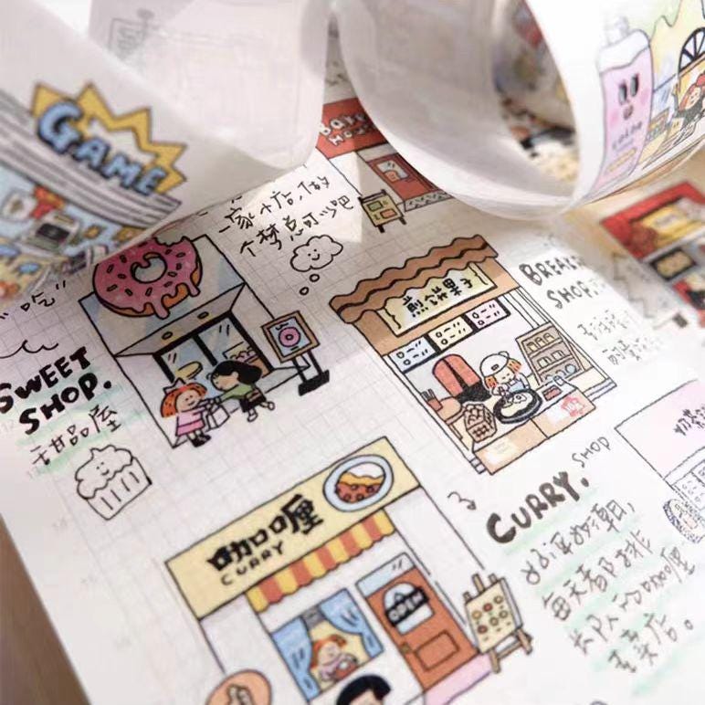 washi tape designs on a notebook