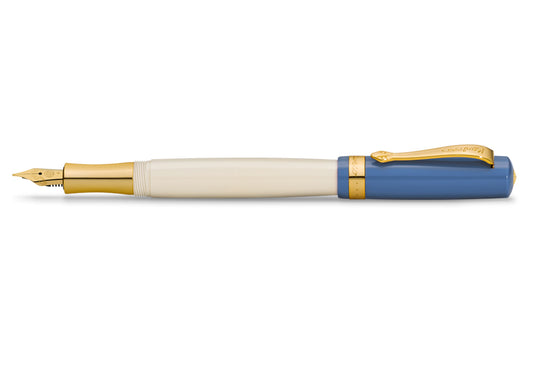 Fountain pen with gold accents on a white background
