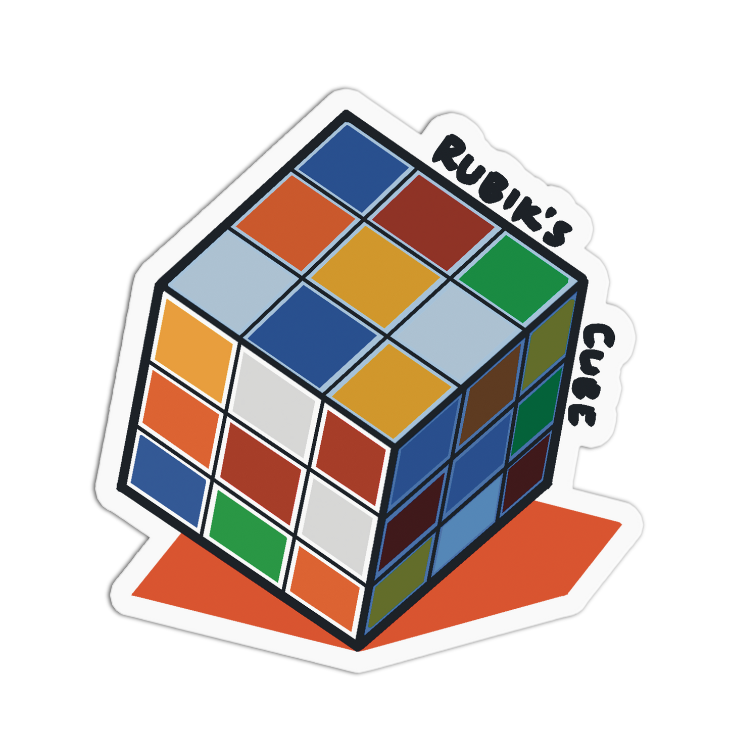 Colorful Puzzle Cube 90's Toys Sticker