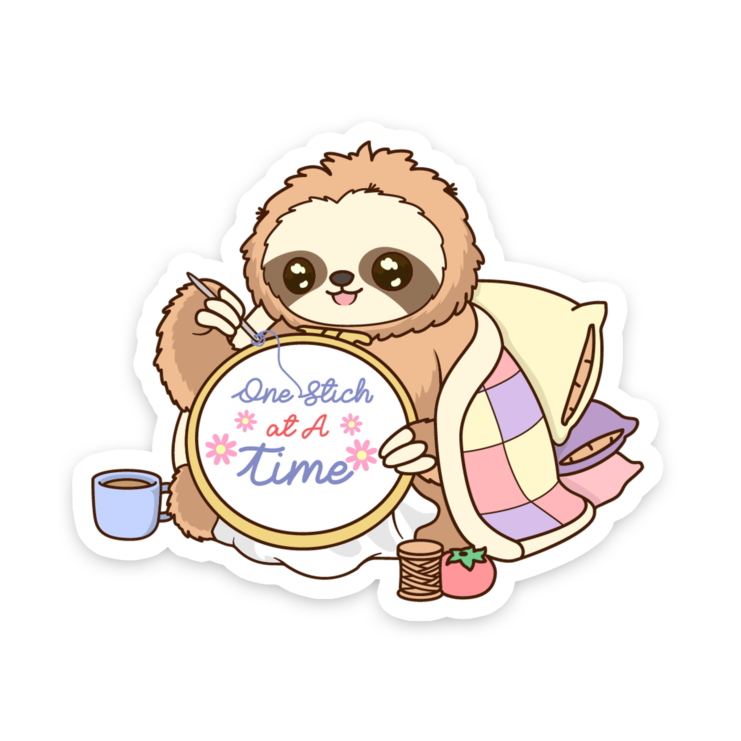 Calm Crafty Sloth - Sewing Animals Stickers – The Stkr Store