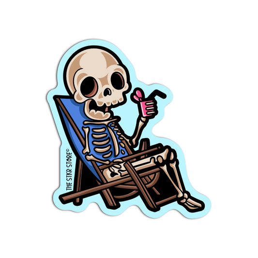 Skeleton on the Beach Skeleton Sticker