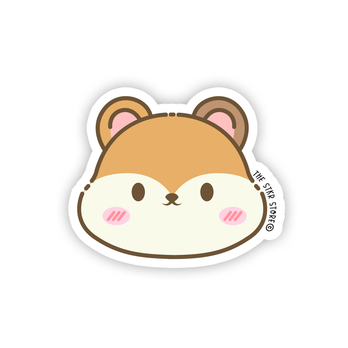 Happy Hamster - Cute Animals Face Sticker - The Stkr Store