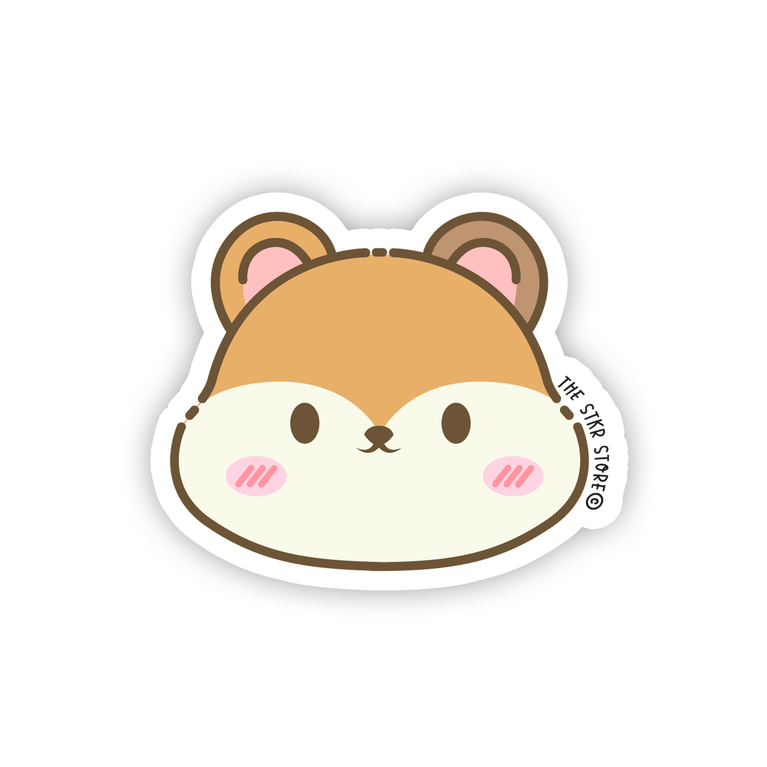 Happy Hamster - Cute Animals Face Sticker - The Stkr Store
