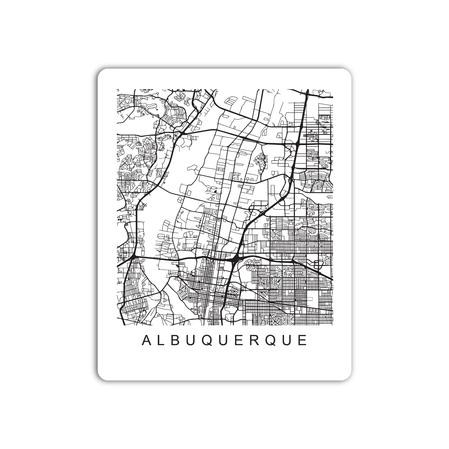 Albuquerque U.S. Street Map Sticker