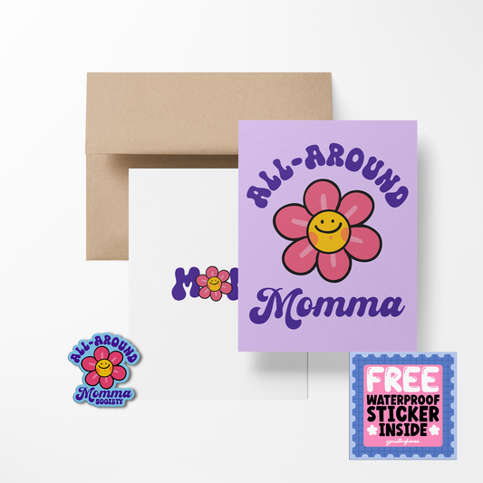 All-Around Momma Mother's Day Greeting Card with Sticker