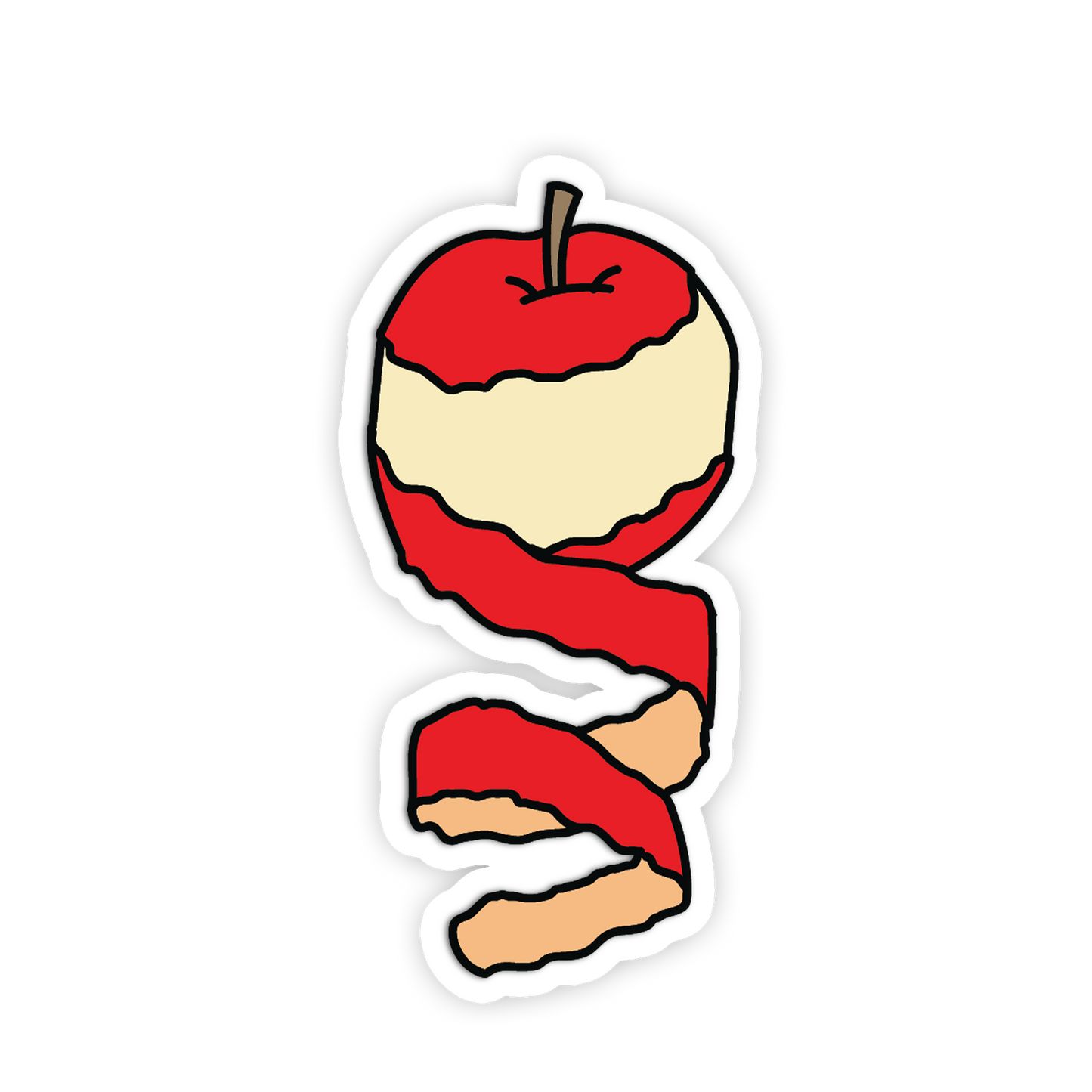 Peeled Red Apple Stickers