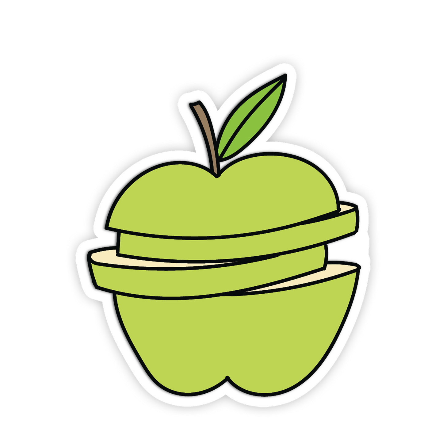 Sliced Green Apple Stack Stickers