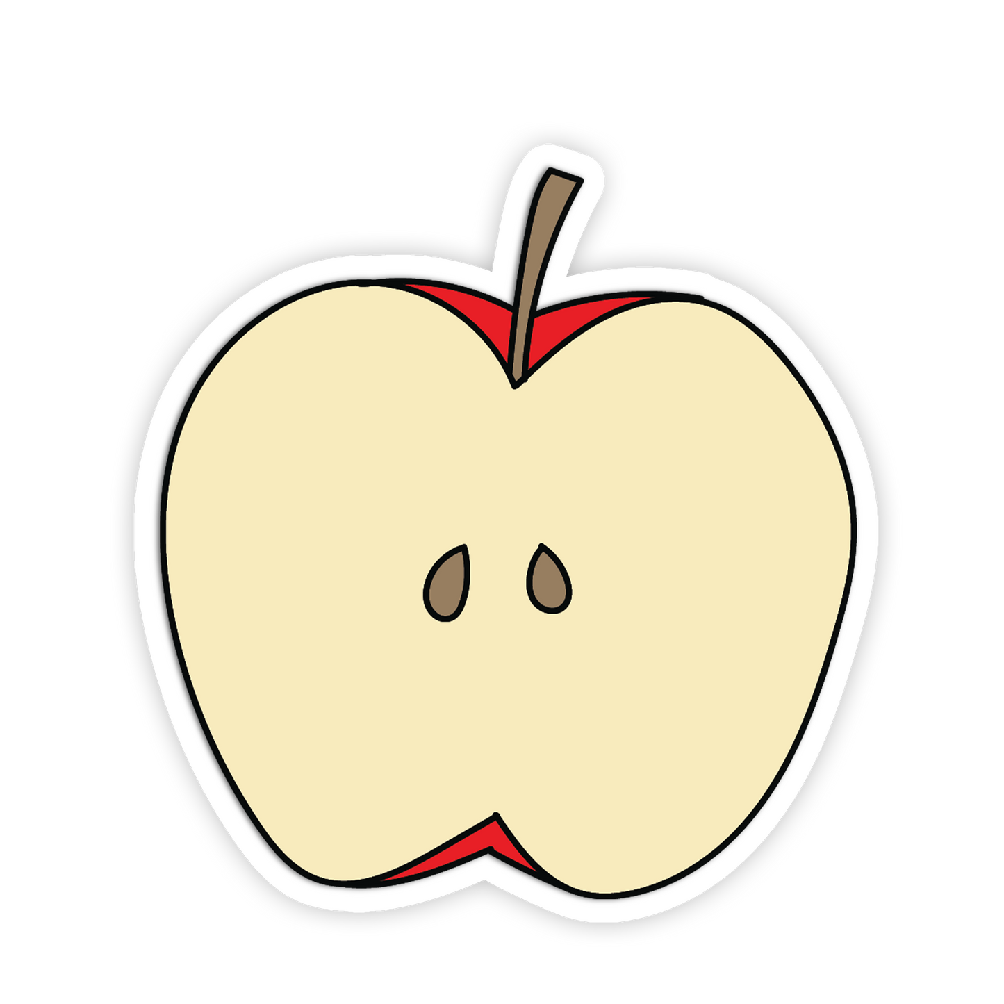 Half Cut Red Apple Stickers