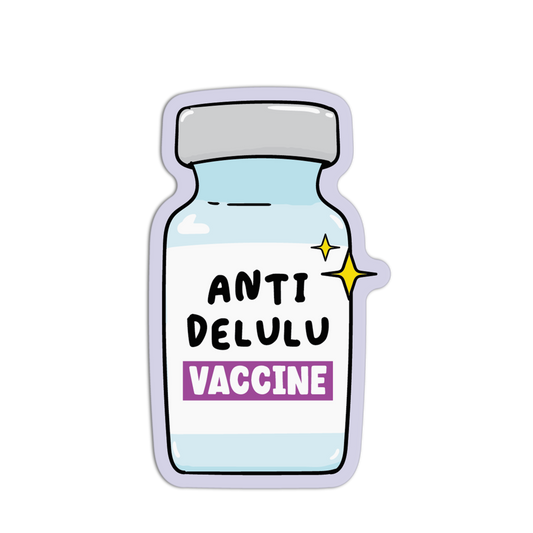 Anti-Delulu Vaccine Medication Textured Stickers