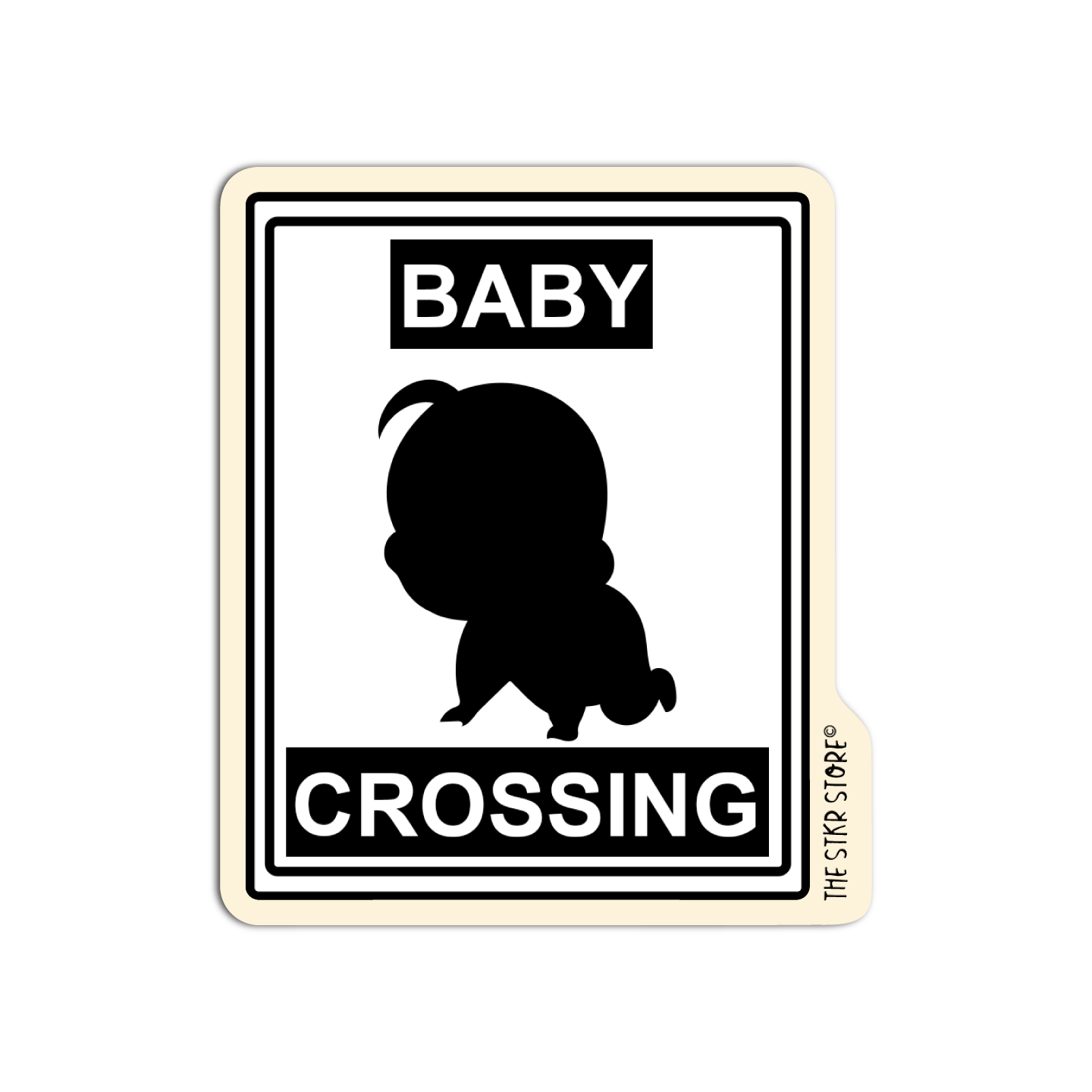 Baby Crossing Funny Road Sign Sticker