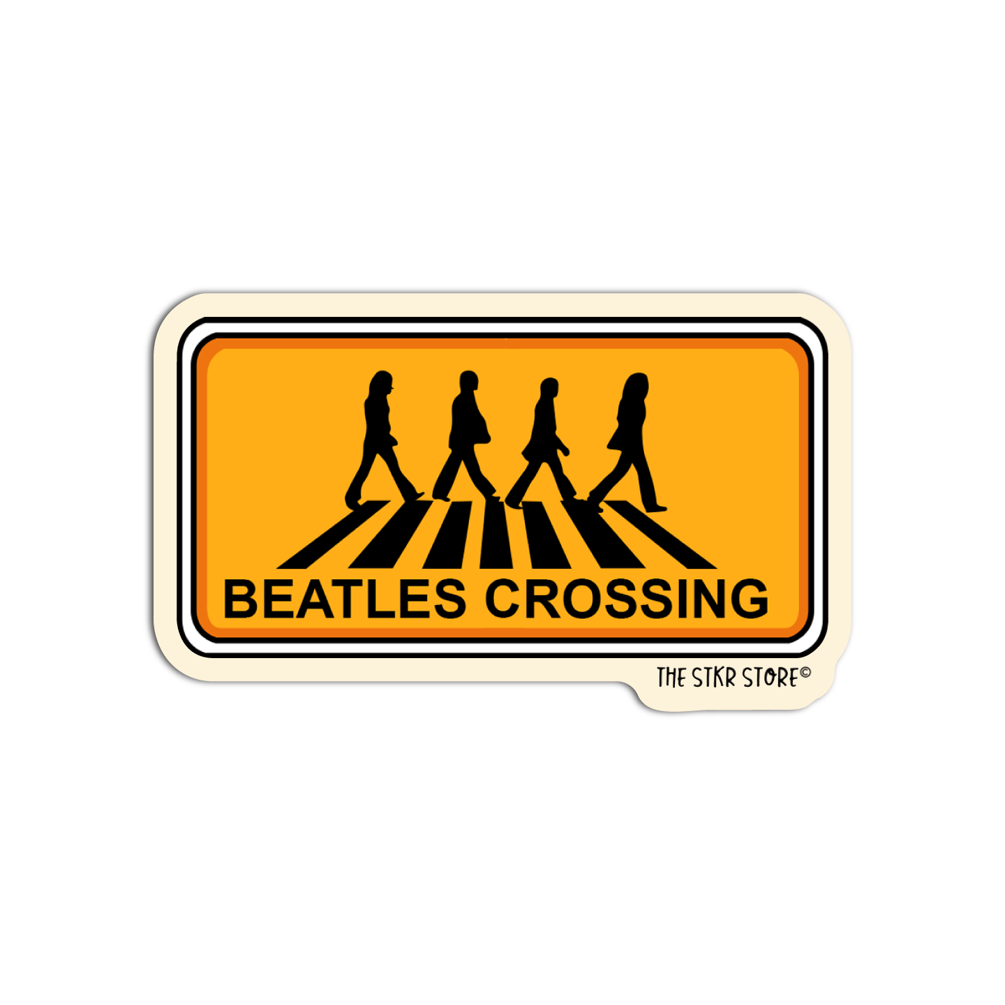 Beatles Crossing Funny Road Sign Sticker