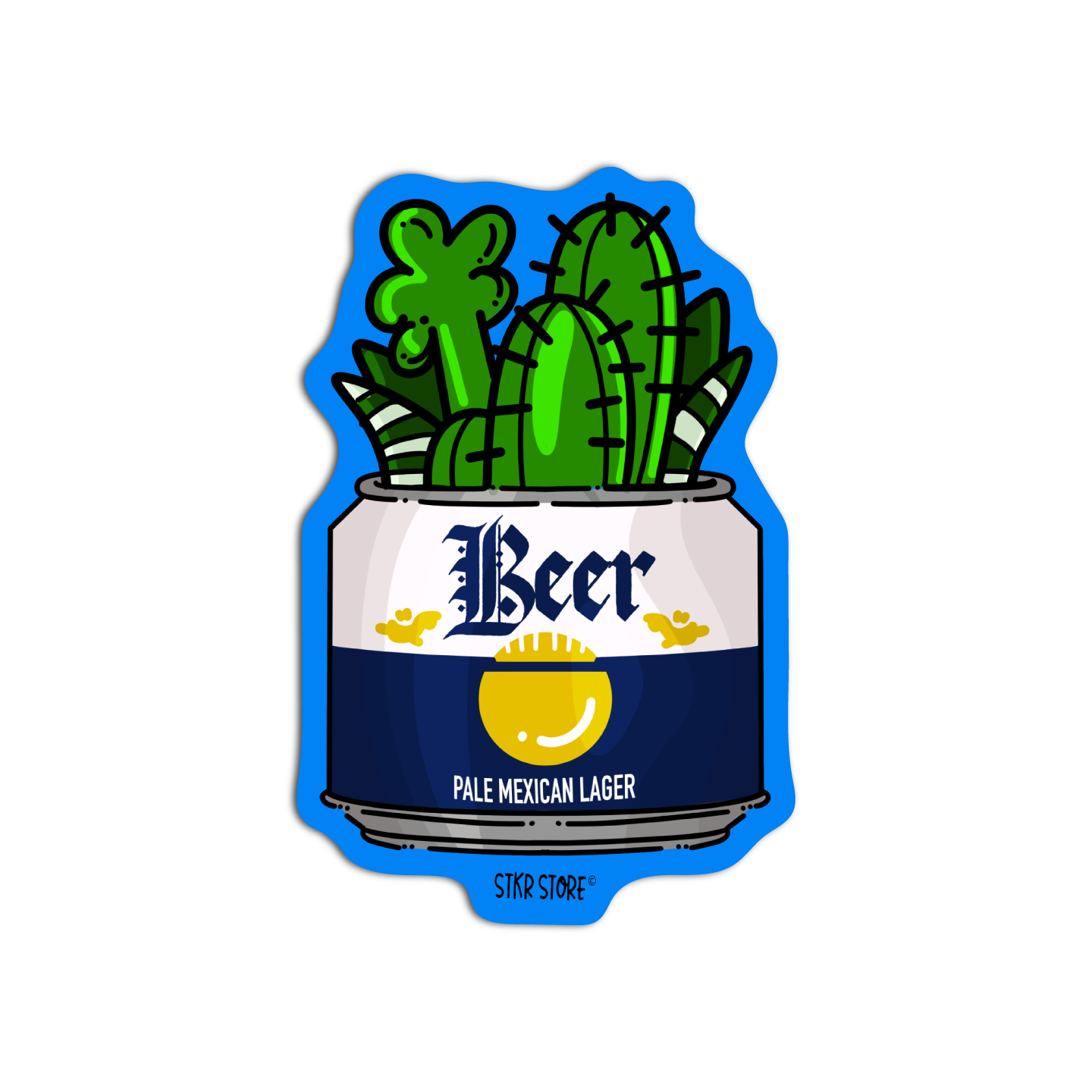 Plant in Pale Mexican Lager Beer Planters Sticker