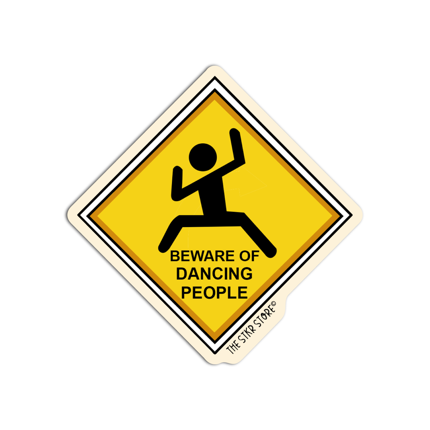 Beware of Dancing People Funny Road Sign Sticker