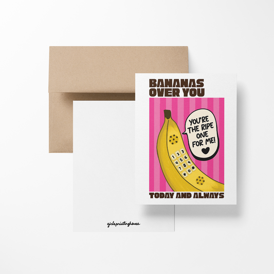 Bananas Over You Today And Always Greeting Card