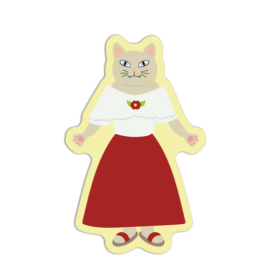 Beige Filipiniana Cats Textured Stickers
