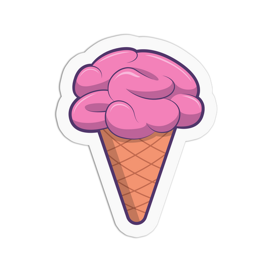 Brain Ice Cream Halloween Textured Stickers
