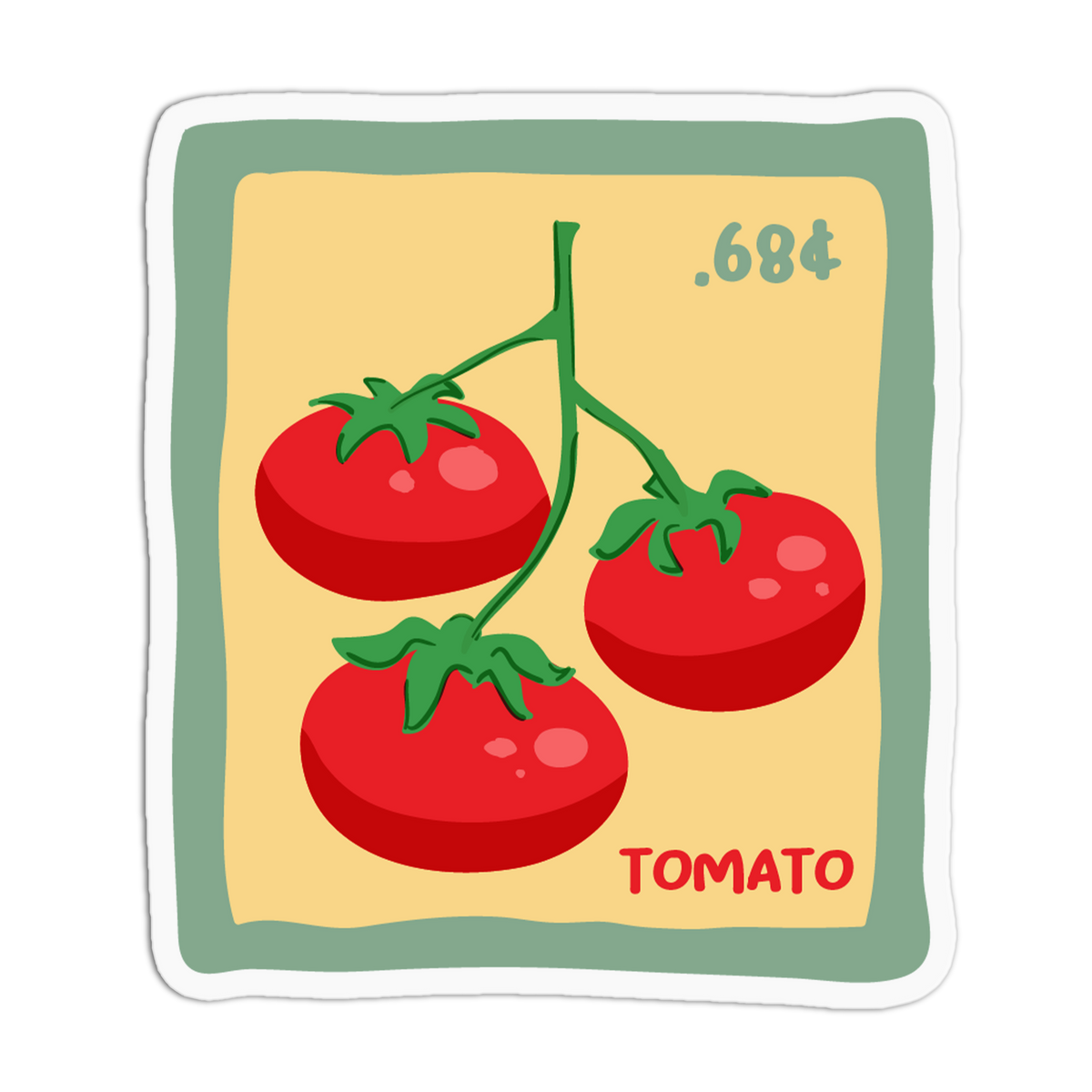 Vine Tomato - Breakfast Stamp Sticker