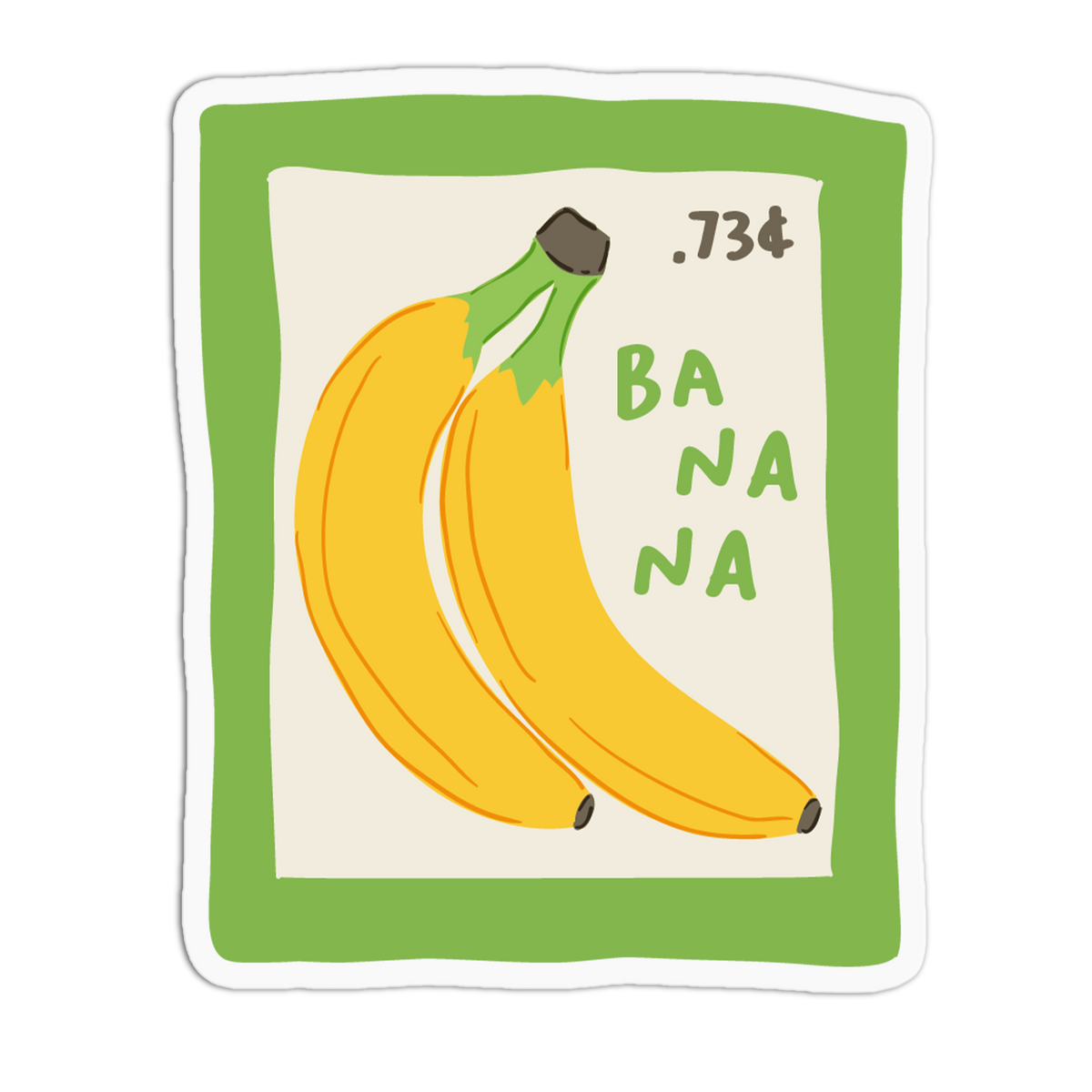 Yellow Banana - Breakfast Stamp Sticker