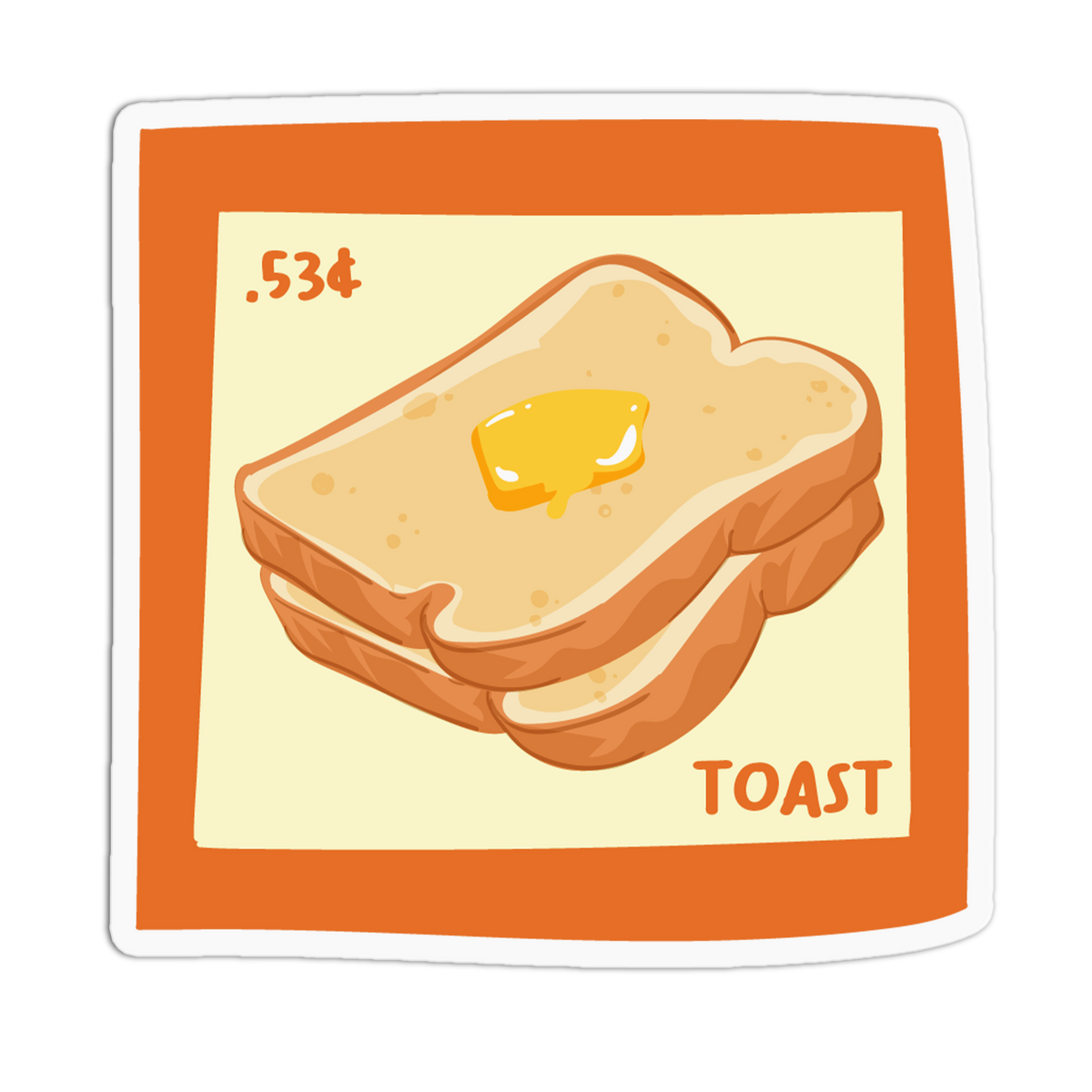 Buttered Toast - Breakfast Stamp Sticker