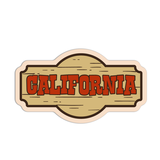 Wooden Sign - California Cowboy Vibe Sticker