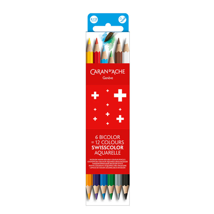 Swisscolor Bi-color Water-soluble Color Pencil Set