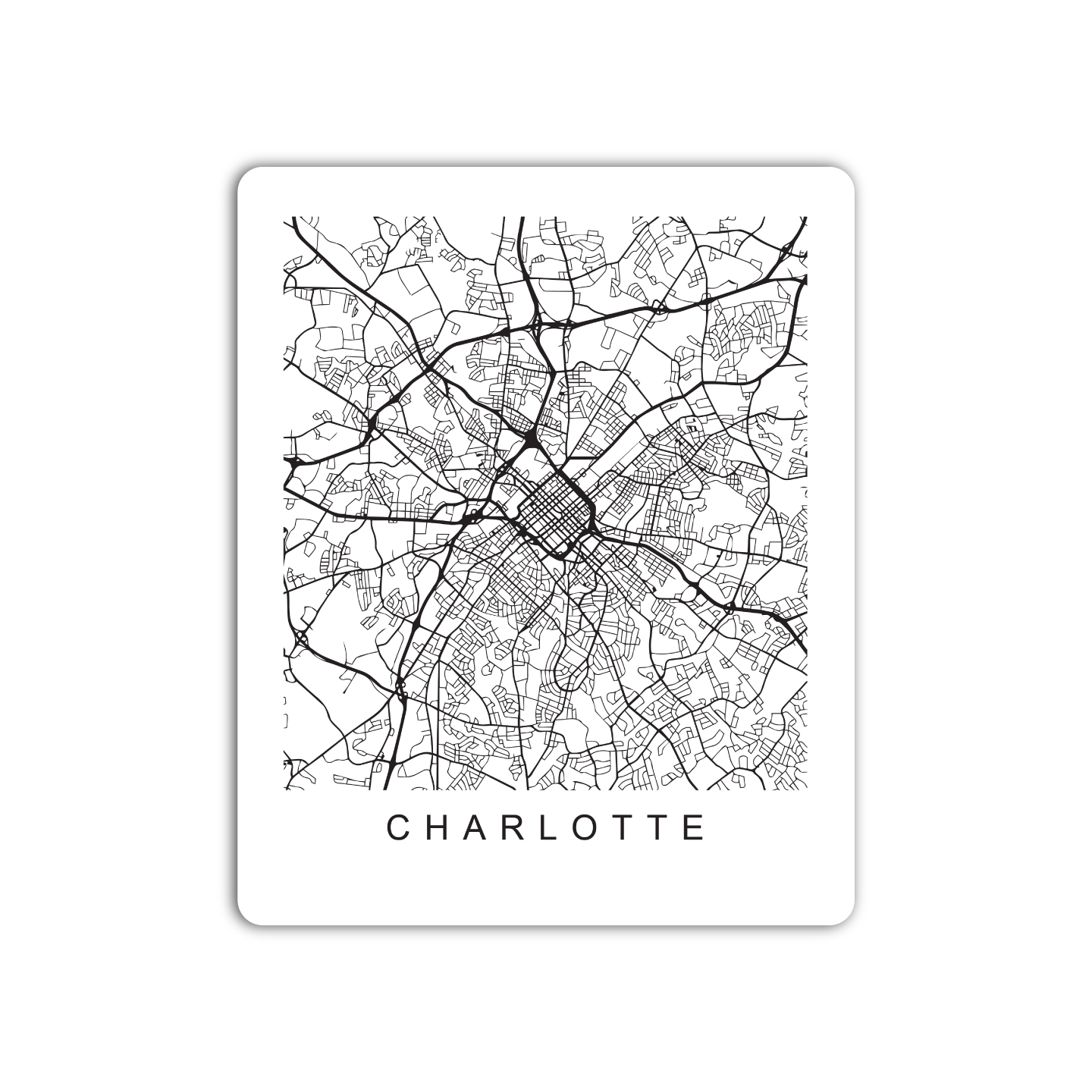 Charlotte U.S. Street Map Sticker