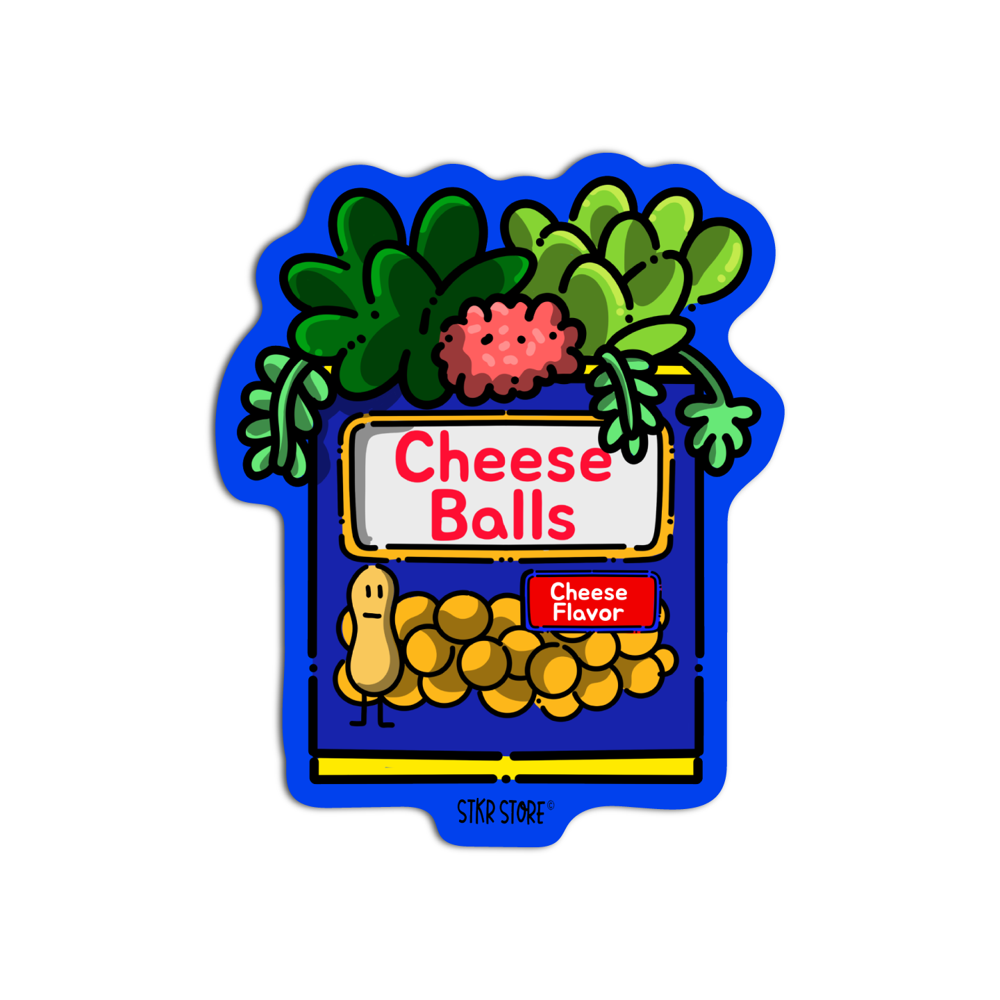 Plant in Cheese Balls Planters Sticker