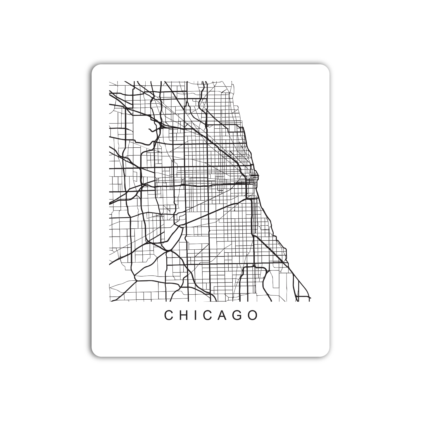 Chicago U.S. Street Map Sticker