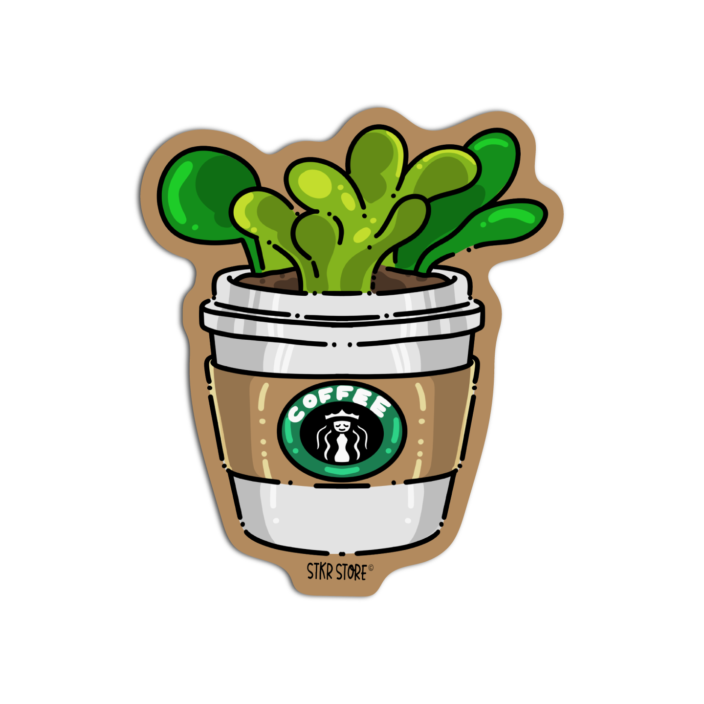 Plant in Coffee Planters Sticker