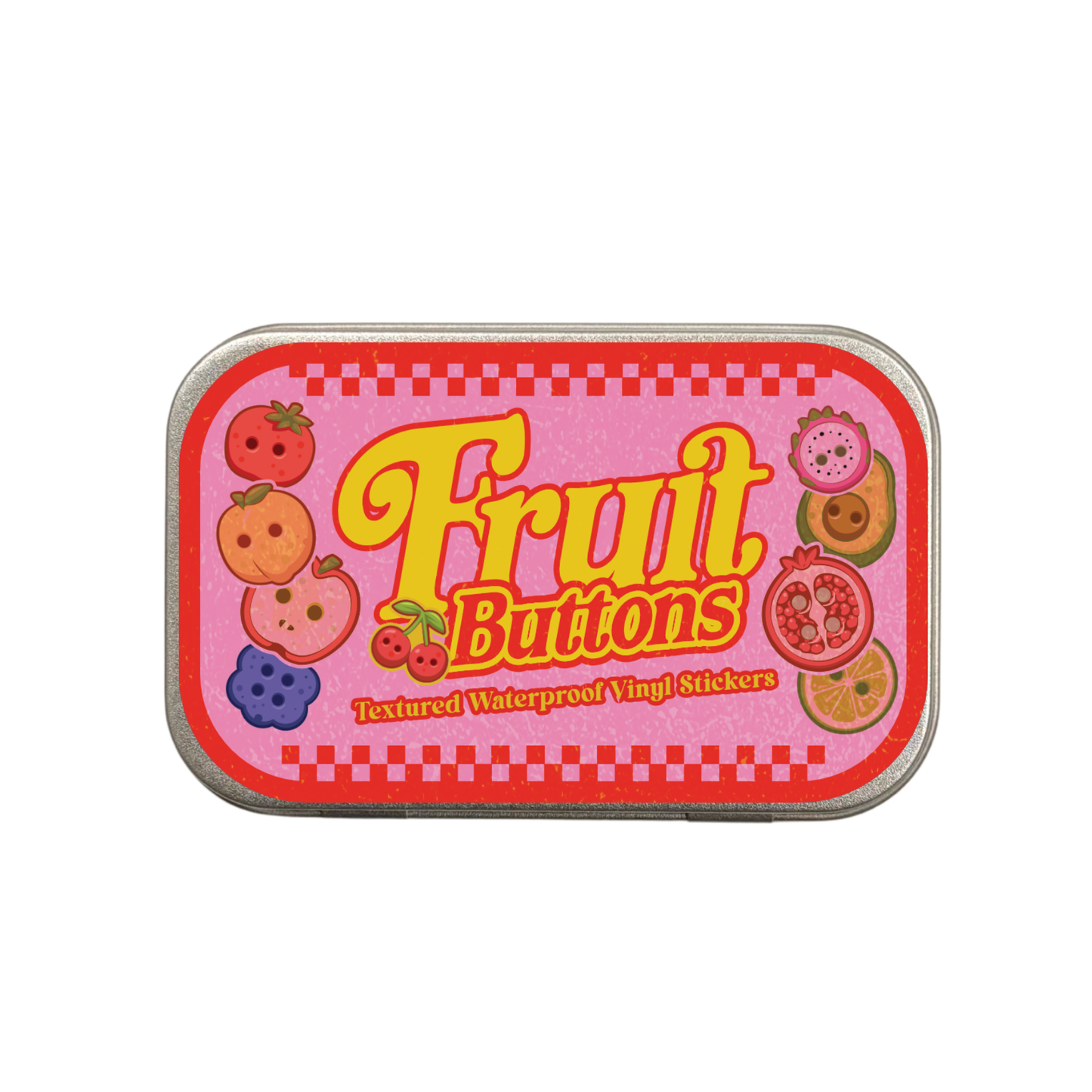 Fruit Button Sticker Tin