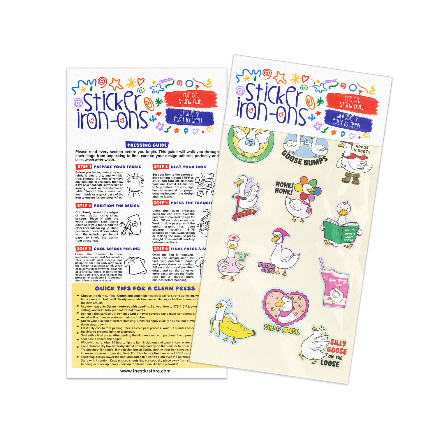 Silly Goose Sticker Iron-Ons