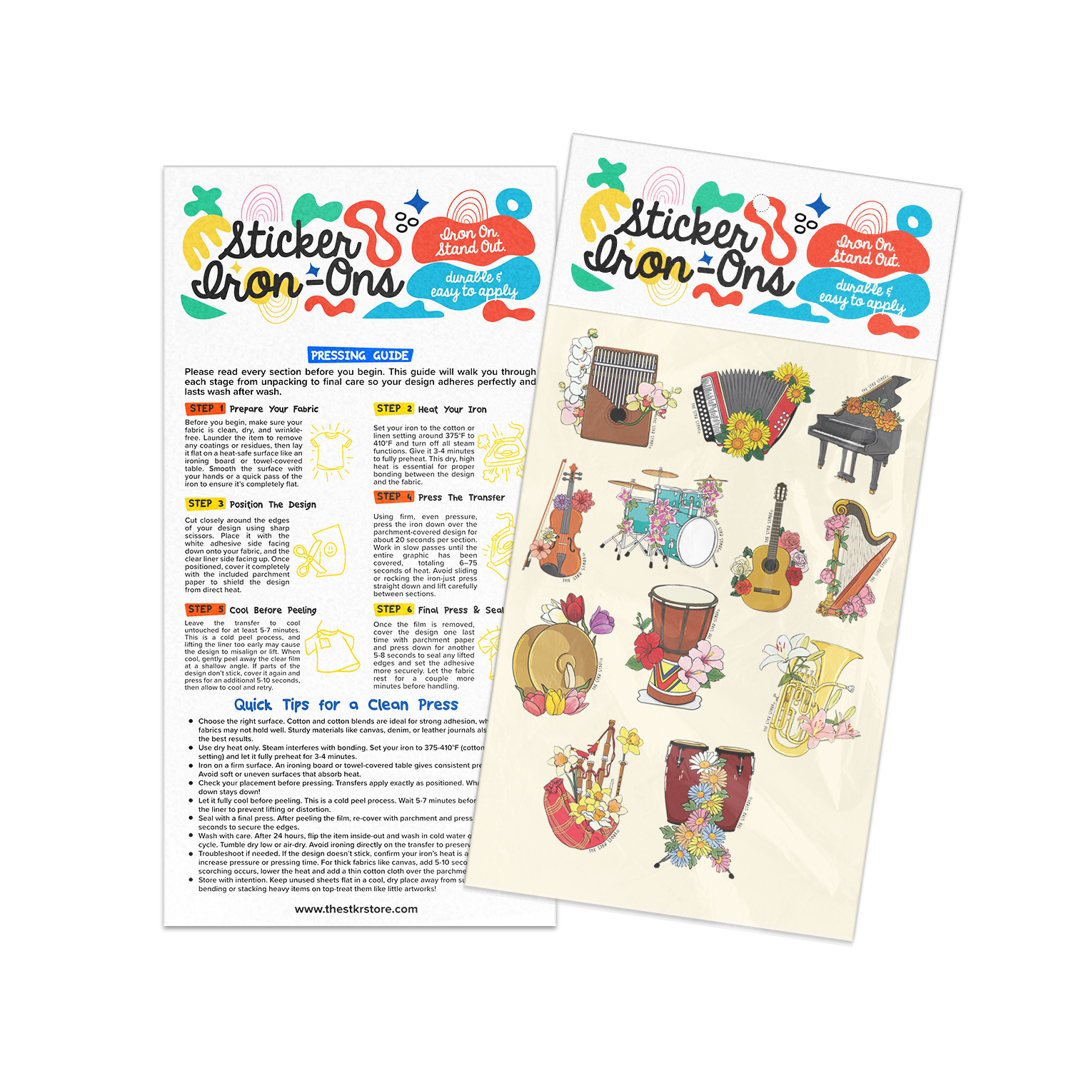 Musical Instrument Candies Sticker Iron-Ons