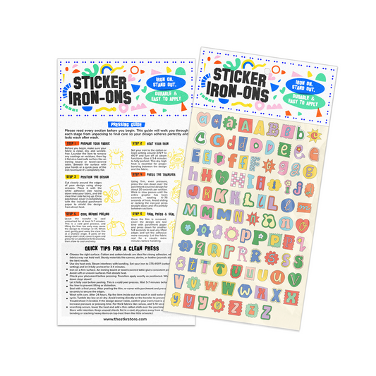 Funky Letters Sticker Iron-Ons