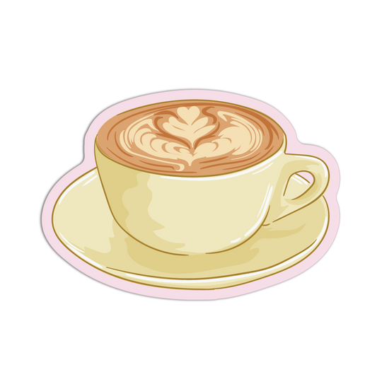 Cup Of Latte With Heart On Top - Italian Vibes Sticker - The Stkr Store