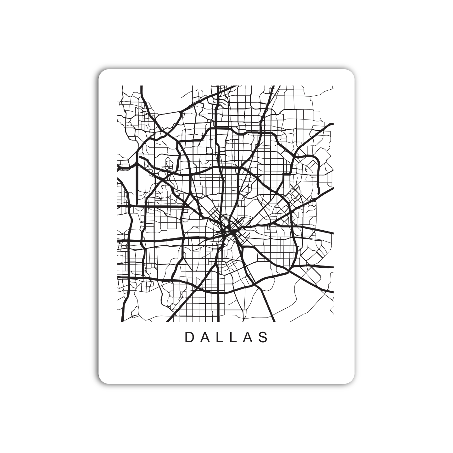 Dallas U.S. Street Map Sticker