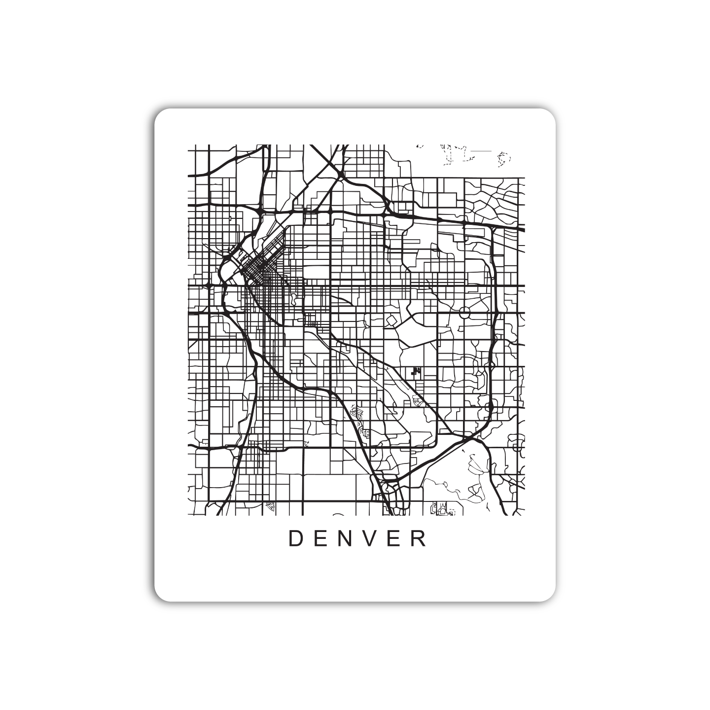 Denver U.S. Street Map Sticker