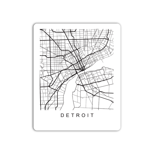 Detroit U.S. Street Map Sticker