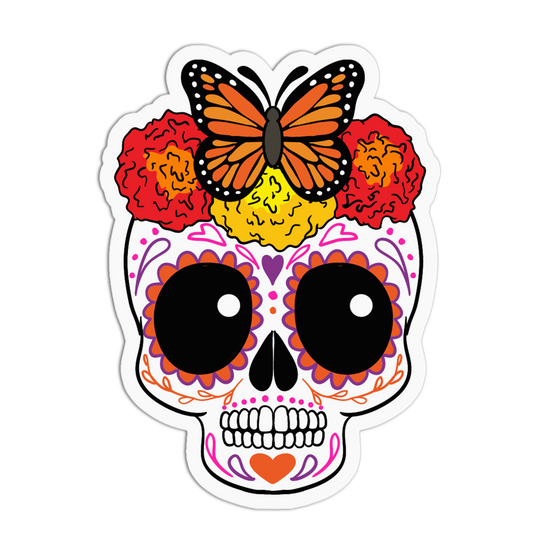Butterfly Monarch Dia De Los Muertos Sticker