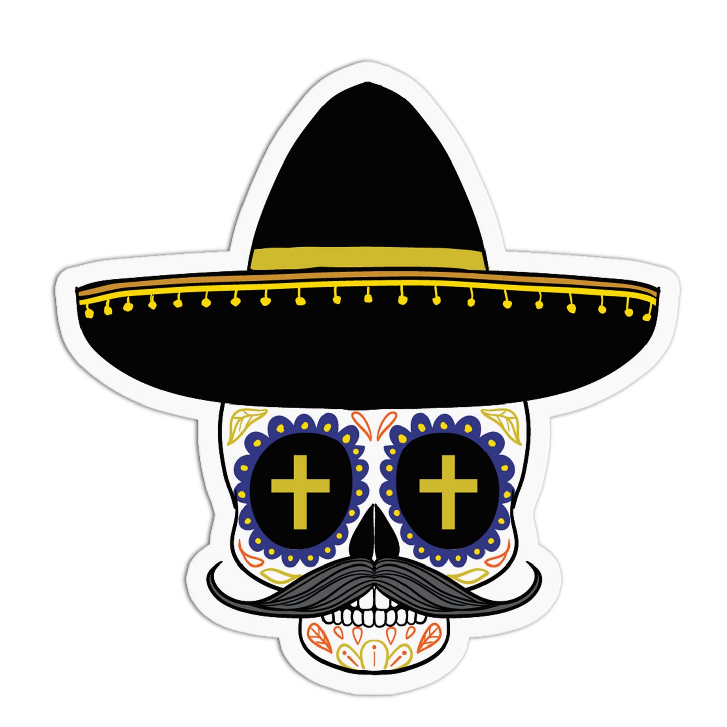 Sombrero Mariachi Dia De Los Muertos Sticker