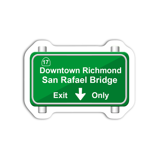 San Rafael Bridge Freeway Sign Sticker