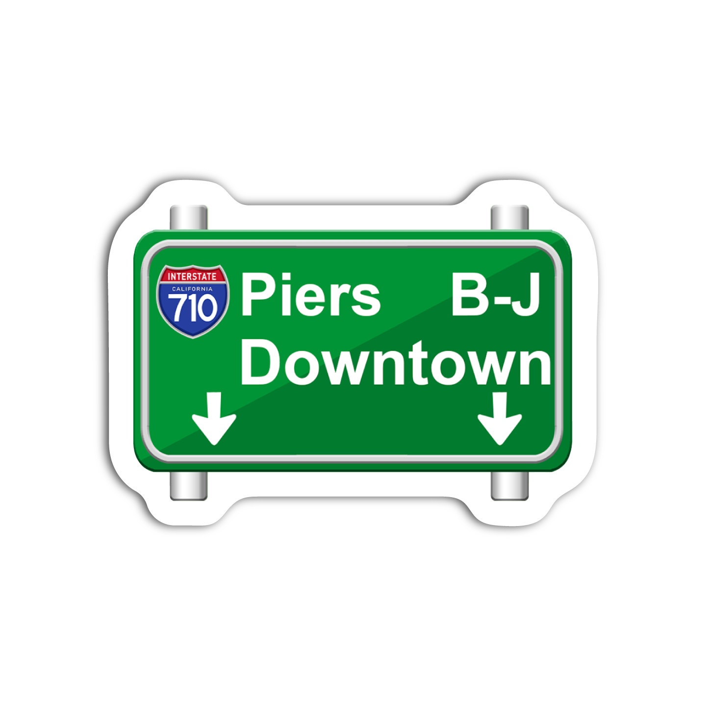 Piers Downtown Freeway Sign Sticker